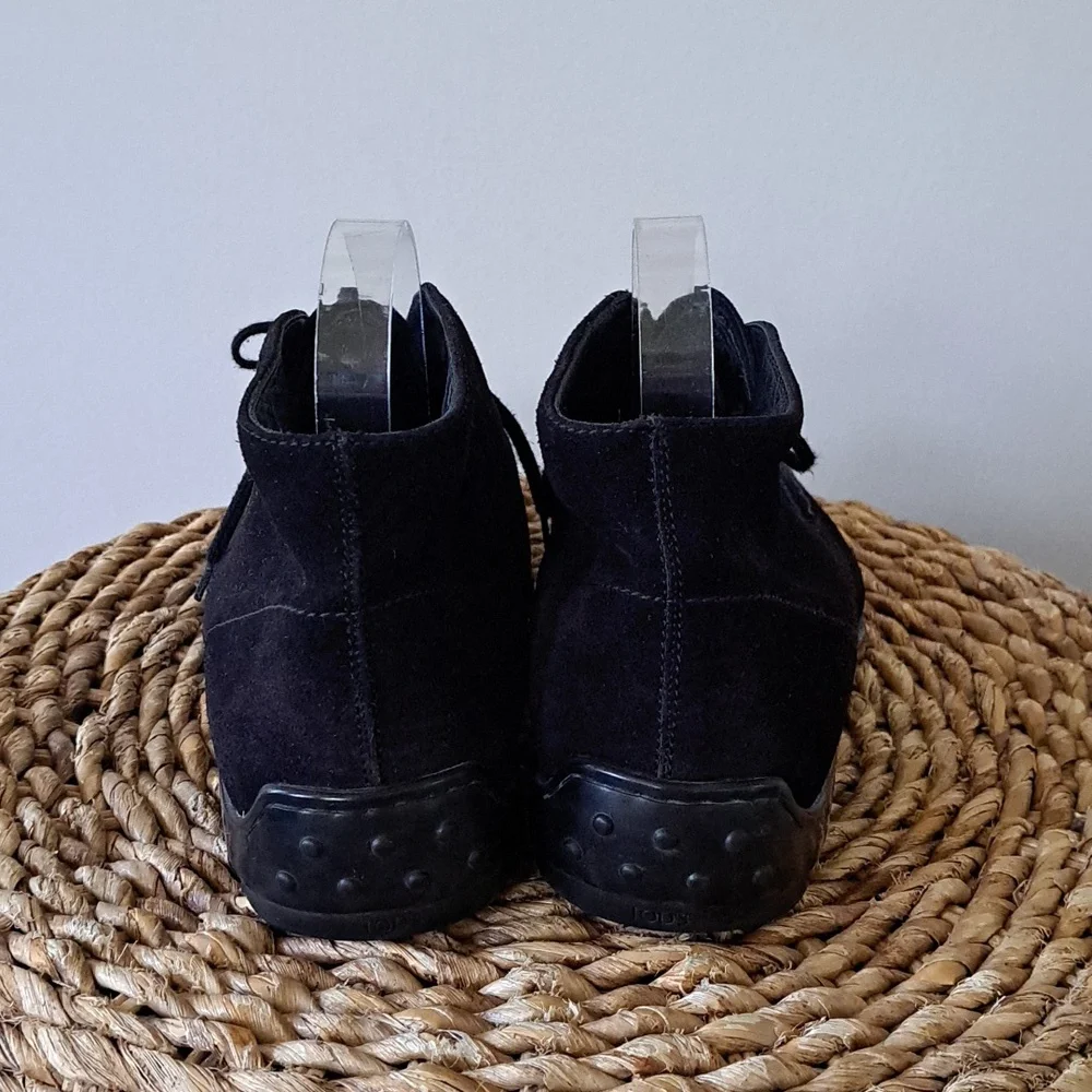 Tod's Mens‎ Polacco Black Suede Leather Lace Up Oxford Style Boots IT7.5/US8.5